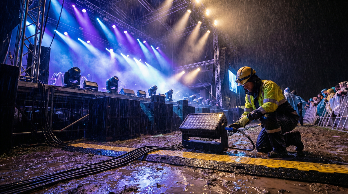 Iluminación exterior IP65: checklist para festivales y eventos al aire libre