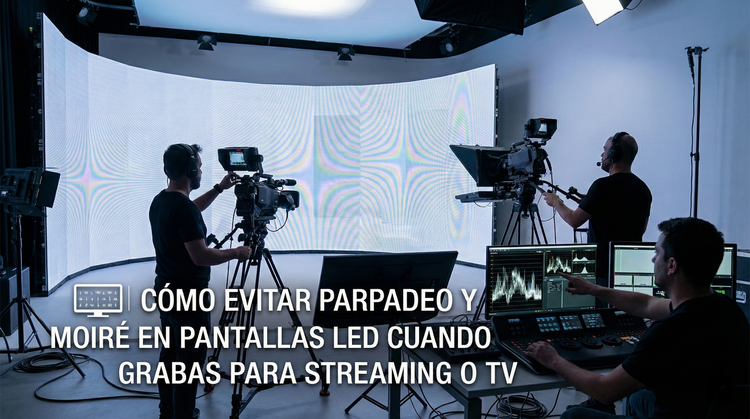 Cómo evitar parpadeo y moiré en pantallas LED cuando grabas para streaming o TV