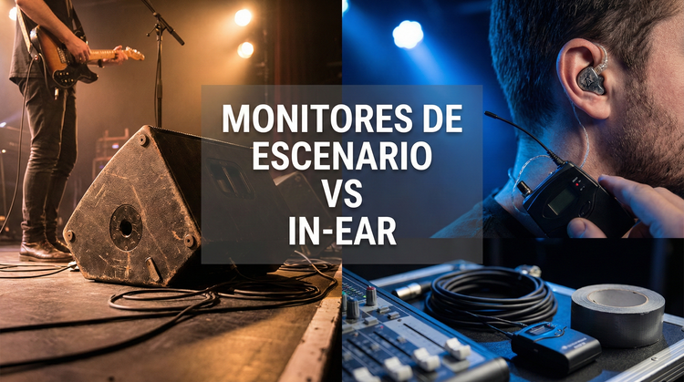 Monitores de escenario vs in-ear: cómo elegir según presupuesto y tipo de show (y qué accesorios marcan la diferencia)