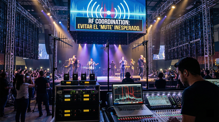 Cómo evitar interferencias en micrófonos inalámbricos e in-ears en recintos complicados: guía realista de coordinación RF para que el bolo no se caiga