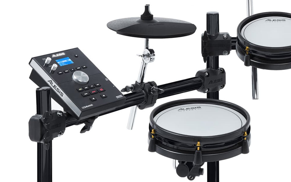 Alesis Command Mesh SE – Batería electrónica de 8 piezas con parches de malla blancos y módulo Command