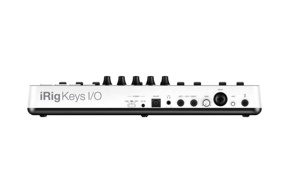 IK Multimedia iRig Keys I/O 25 - Controlador MIDI de 25 teclas con interfaz de audio 24-bit/96 kHz para iPhone/iPad, Mac y PC