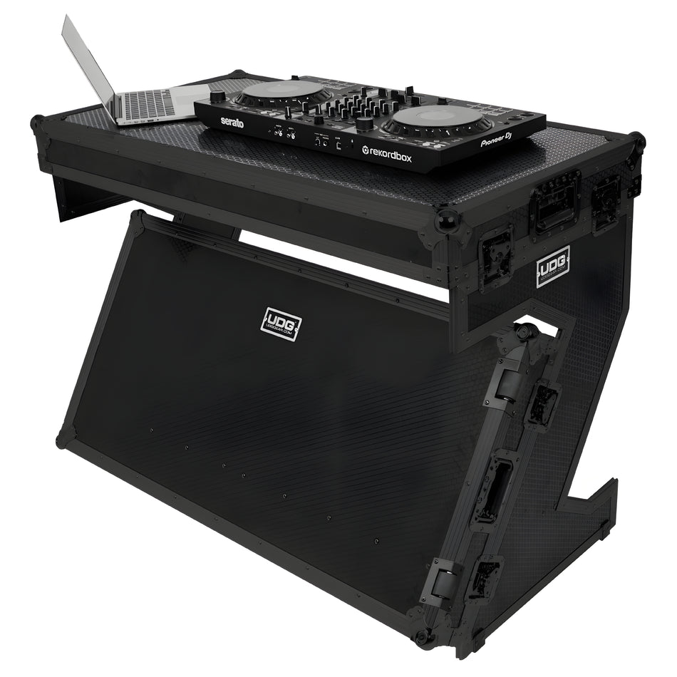 UDG U91072BL -ULTIMATE FLIGHT CASE PORTABLE Z-STYLE DJ TABLE BLACK PLUS (WHEELS)