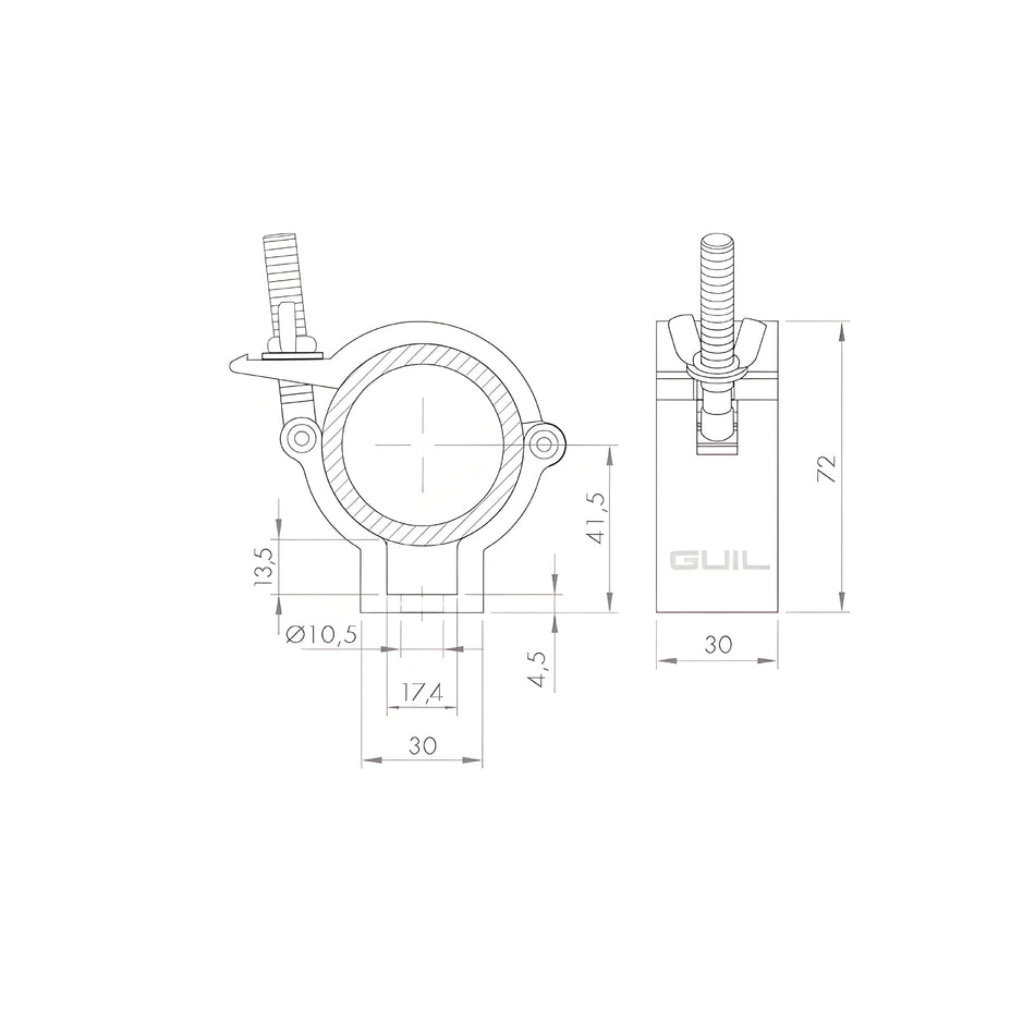 Abrazadera para tubos de Ø 48-51 mm. WLL: 100 kg. ABZ-00/N