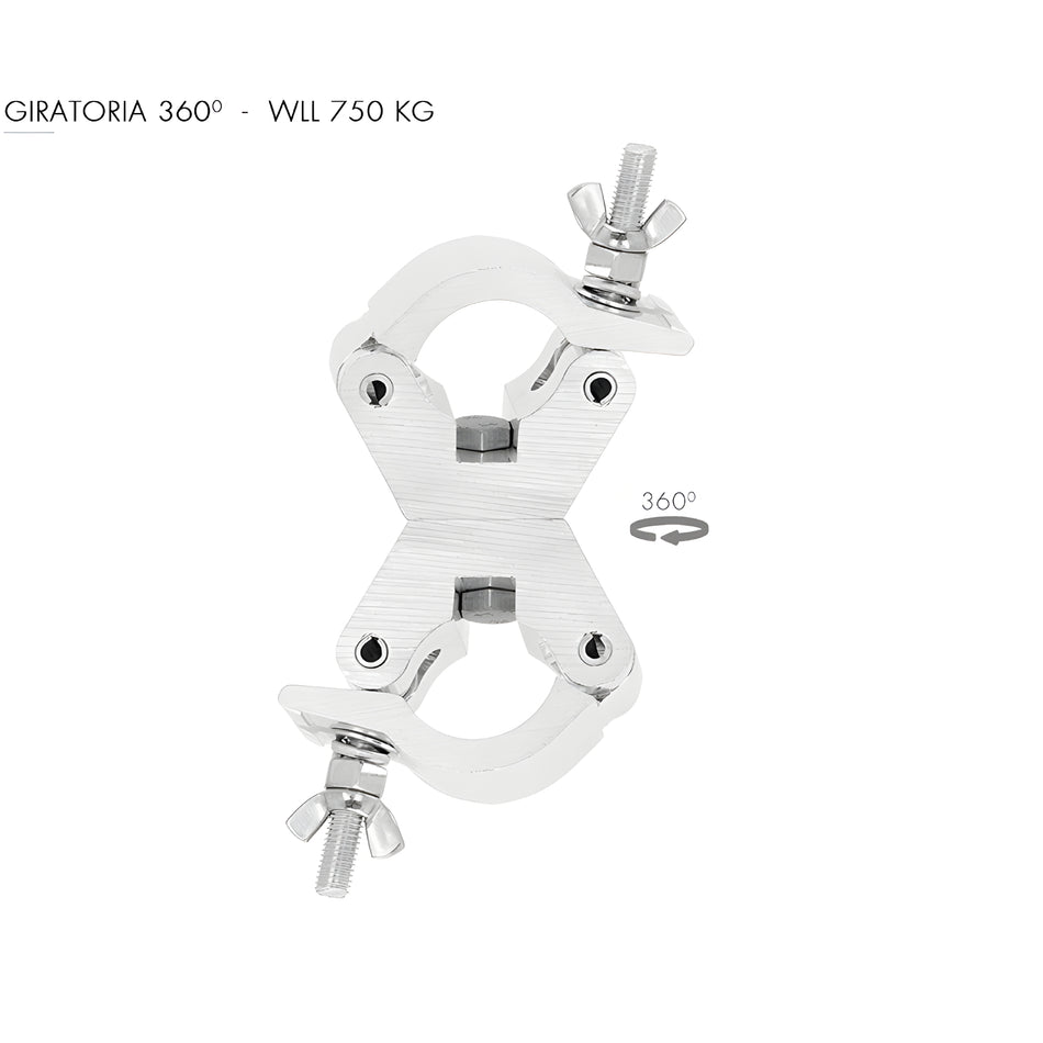 Abrazadera doble giratoria para tubos de Ø 45-52 mm. WLL: 750 kg. ABZ-05