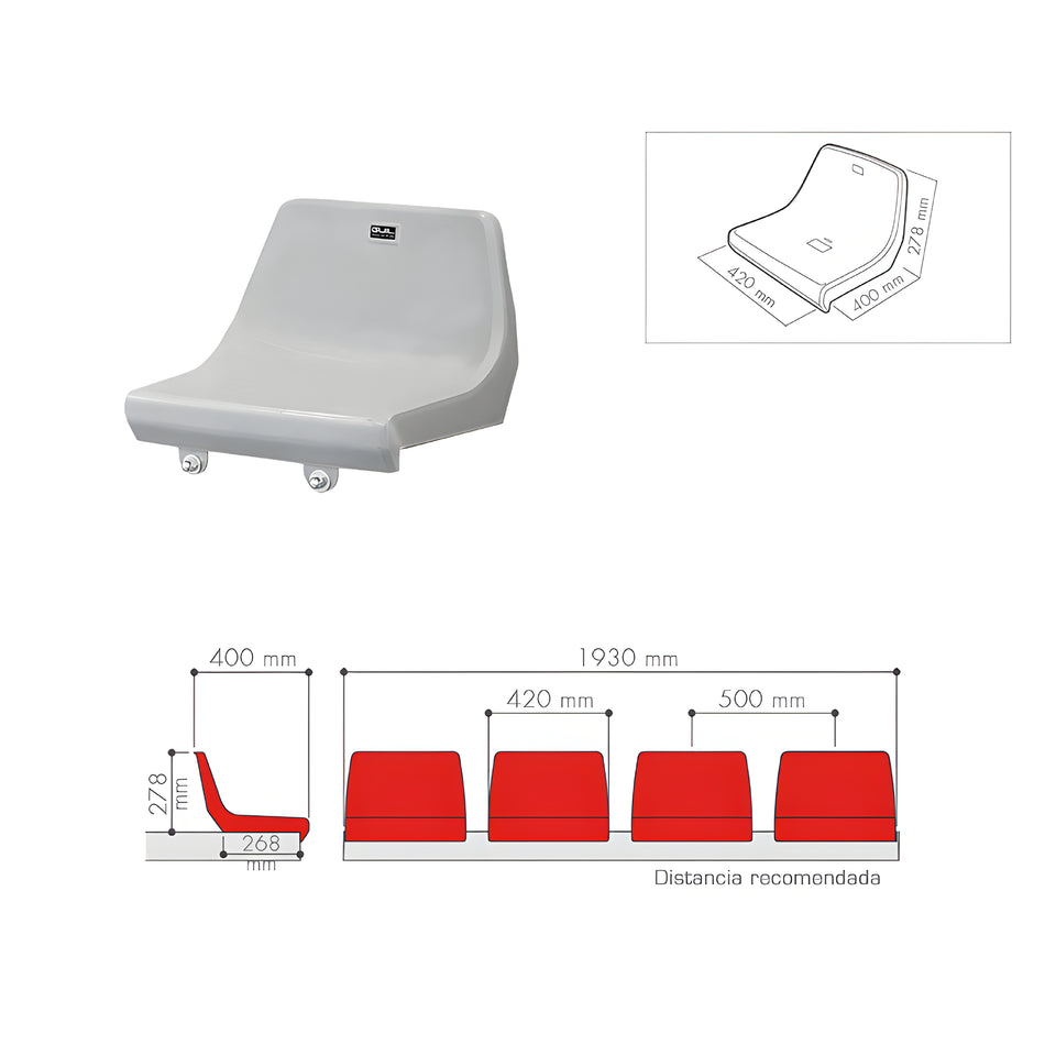 Asiento para gradas y tribunas. A-1/G