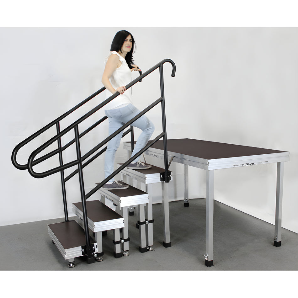 Escalera modular de aluminio y madera de abedul. Patas desmontables. Personalizables. ECT