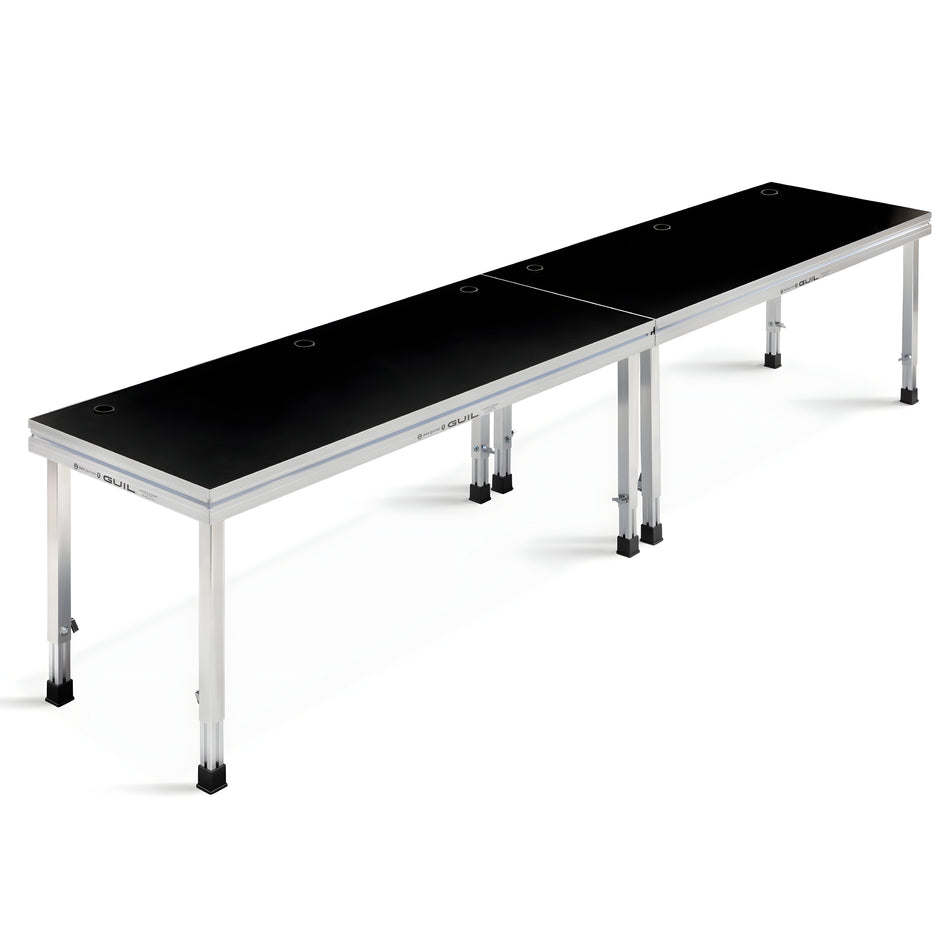 GUIL MDJ-6 - Mesa para DJ / Mesa de control de aluminio de 400 x 80 cm (PATAS NO INCLUIDAS)