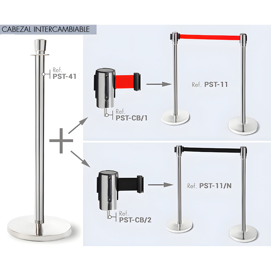 Poste separador para cordón. INOX. PST-41