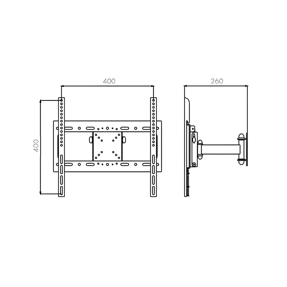 Soporte de pared para TV de hasta 42″. Giratorio. PTR-24