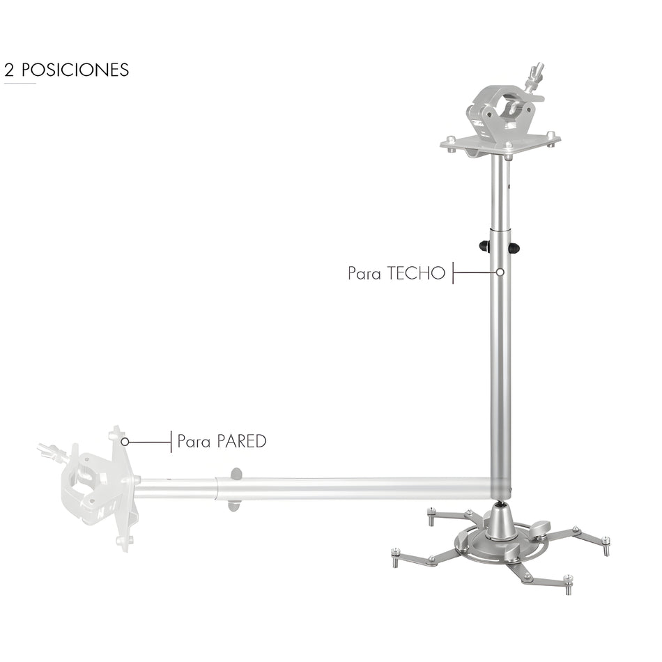 Soporte telescópico de video proyector para truss con abrazadera. PTR-15/G