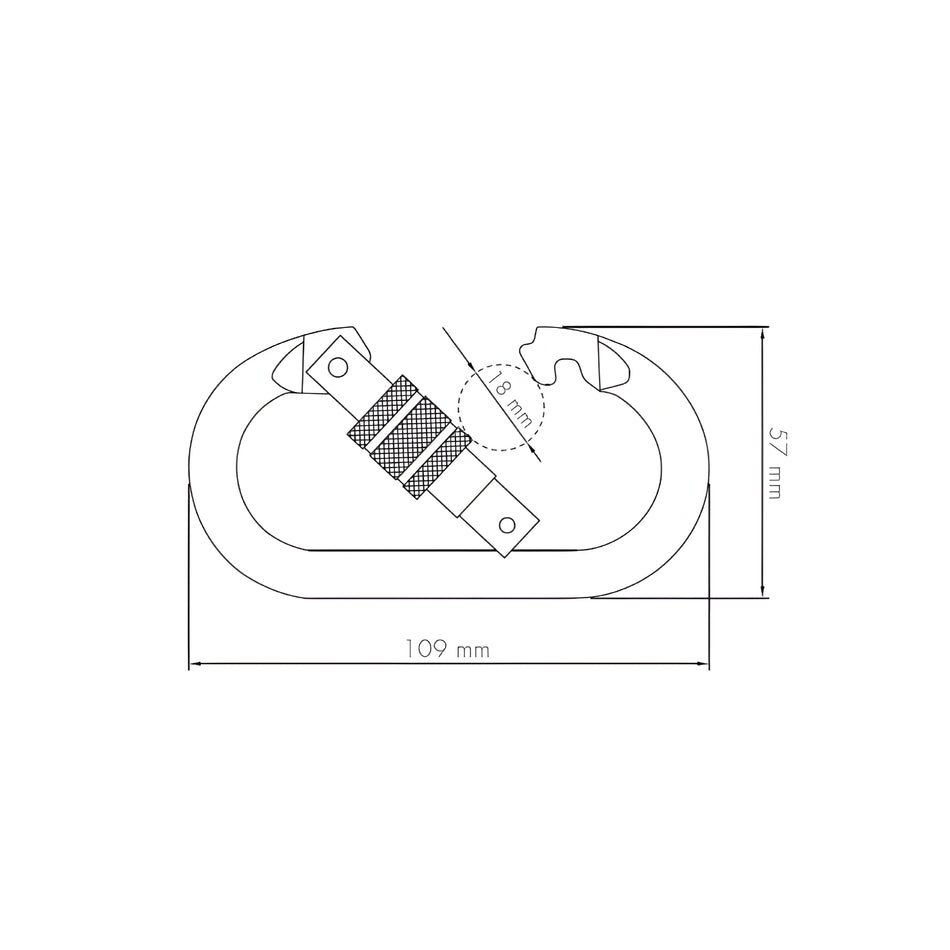 Mosquetón de seguridad de alta resistencia. WLL: 2000 Kg. CS-14