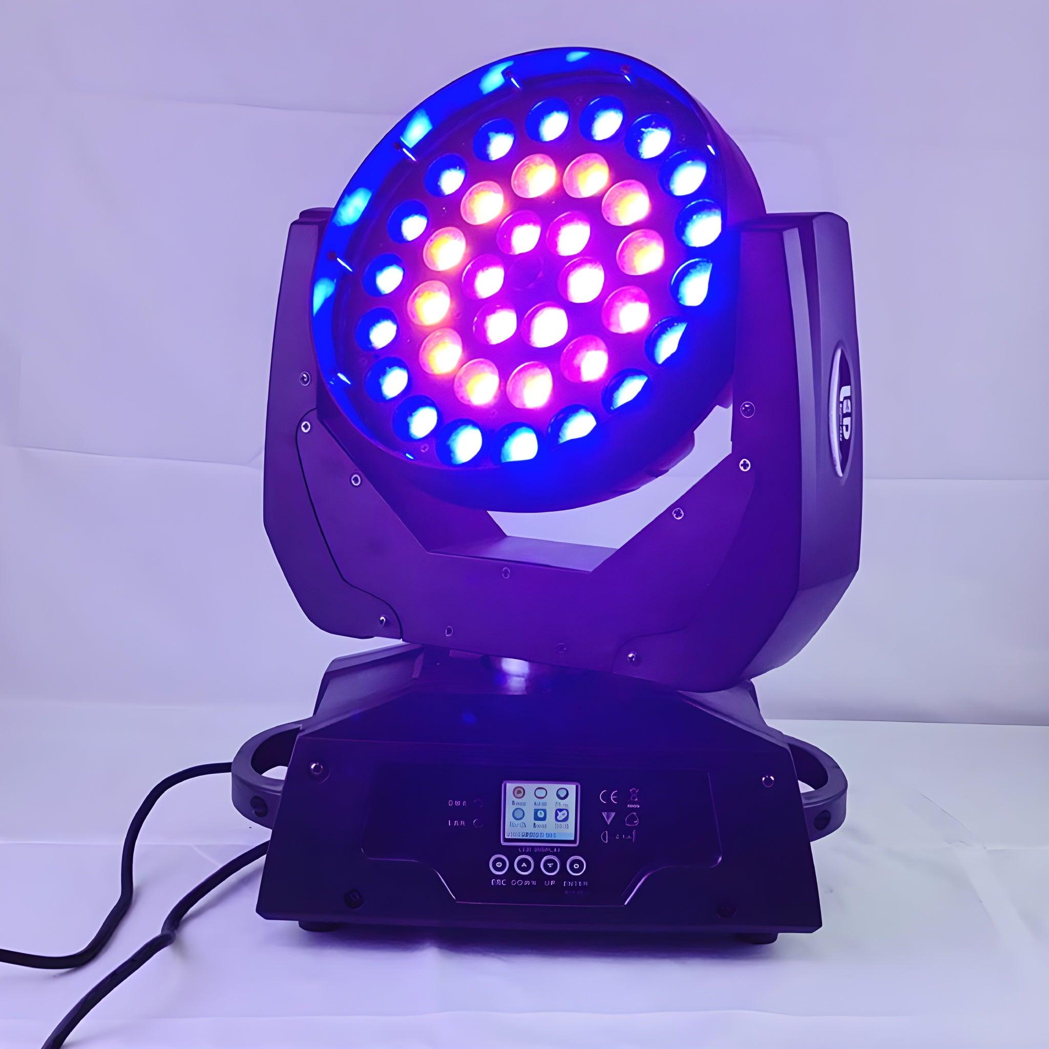 Cabeza móvil Beam & Wash LED 36x18W Zoom RGBWA UV - Tempo Shop