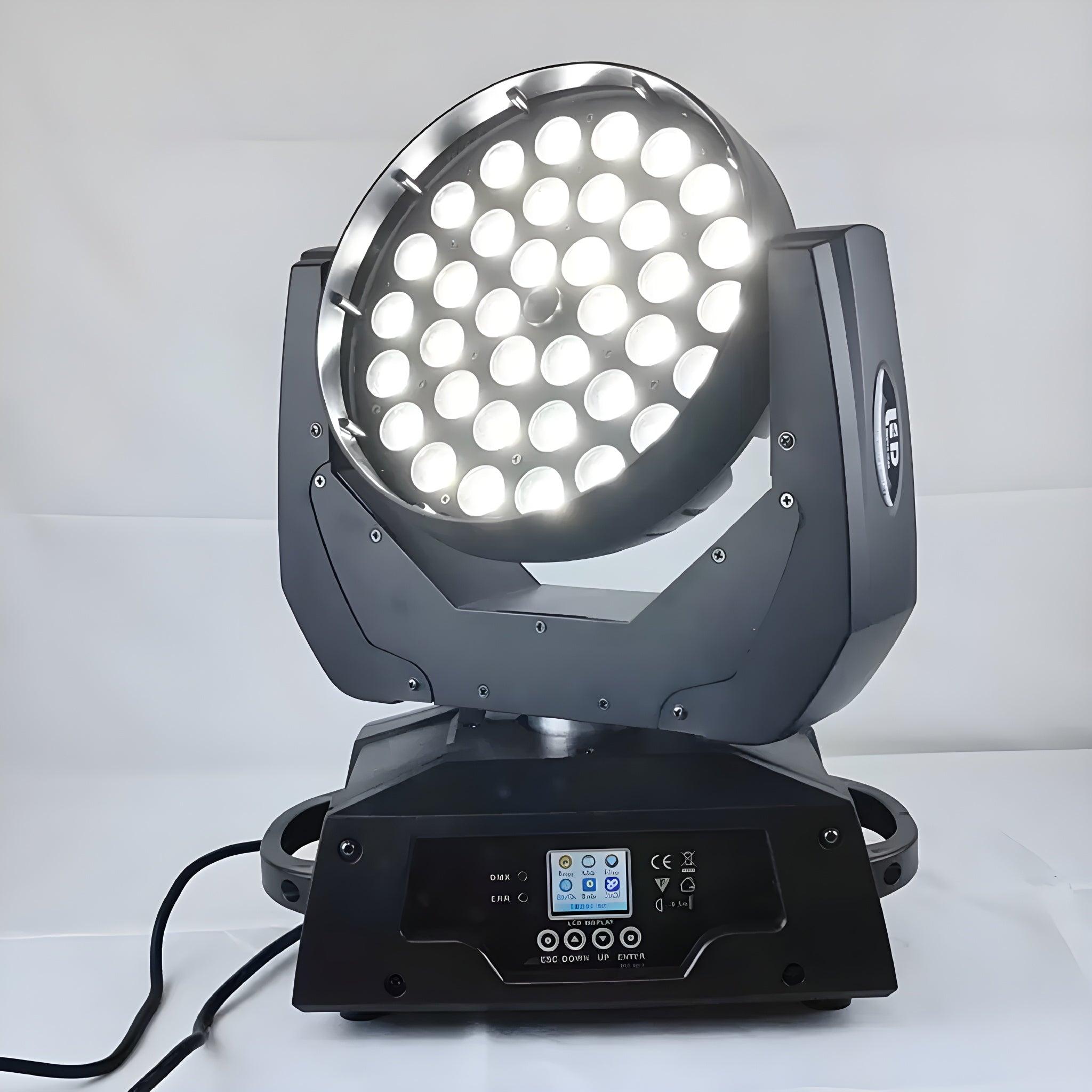 Cabeza móvil Beam & Wash LED 36x18W Zoom RGBWA UV - Tempo Shop