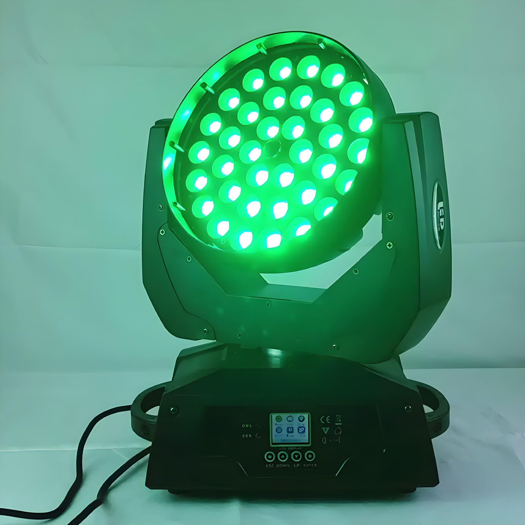 Cabeza móvil Beam & Wash LED 36x18W Zoom RGBWA UV - Tempo Shop