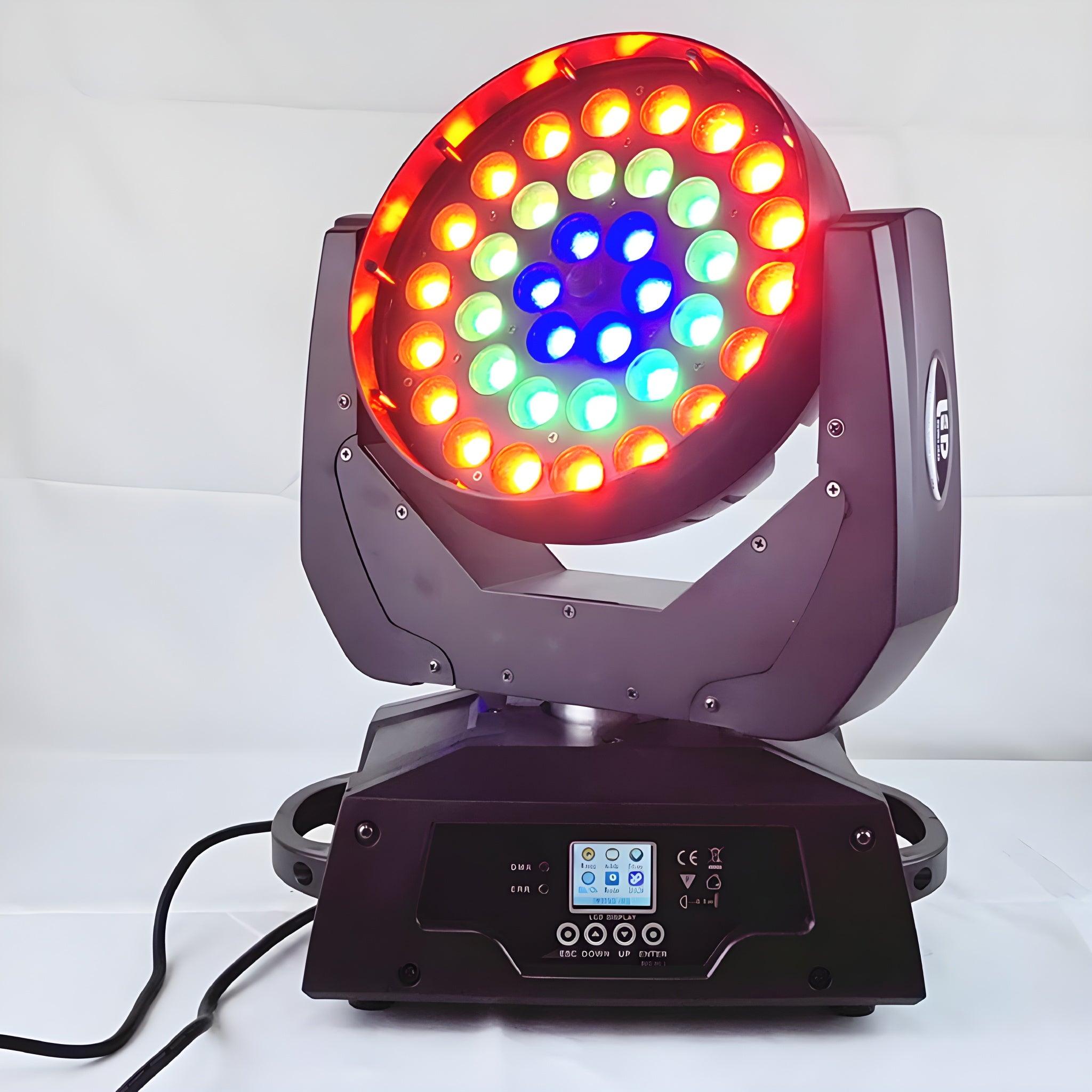 Cabeza móvil Beam & Wash LED 36x18W Zoom RGBWA UV - Tempo Shop