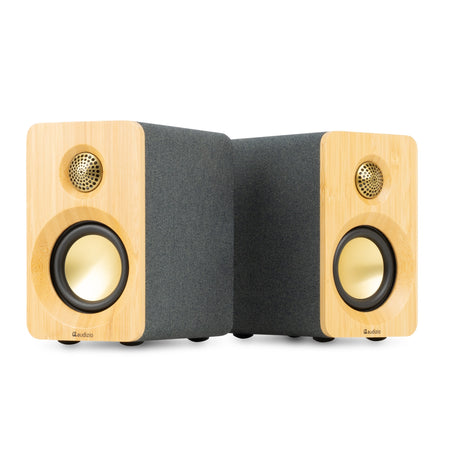 Audizio KS16 - Altavoces de Estantería Activos 100W Bluetooth Bambú - Tempo Shop