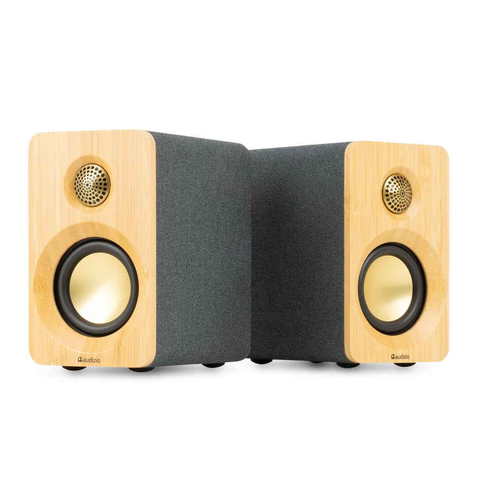 Audizio KS16 - Altavoces de Estantería Activos 100W Bluetooth Bambú - Tempo Shop
