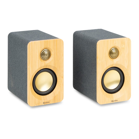Audizio KS16 - Altavoces de Estantería Activos 100W Bluetooth Bambú - Tempo Shop