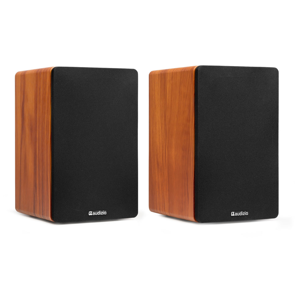Audizio KS01 - 80W Active Bookshelf Speaker Set with Bluetooth and Wood Finish