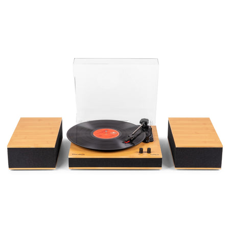 Audizio Tupelo - Tocadiscos Bluetooth con altavoces externos y acabado de bambú - Tempo Shop