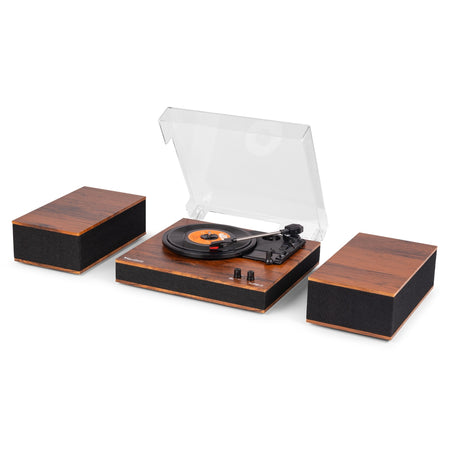 Audizio Tupelo - Tocadiscos BT con 2 Altavoces Madera de 120W - Tempo Shop