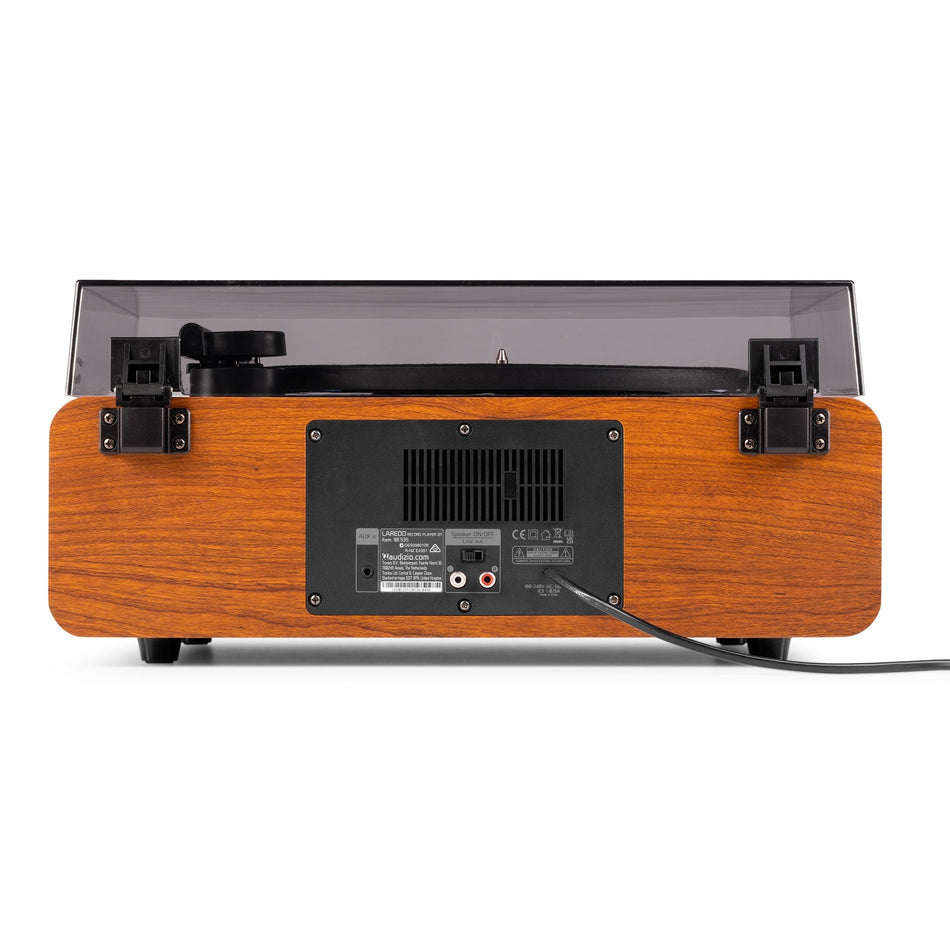 Audizio Laredo Marrón Oscuro - Tocadiscos Hi-Fi Premium de Madera con Altavoces Integrados de 160W - Tempo Shop