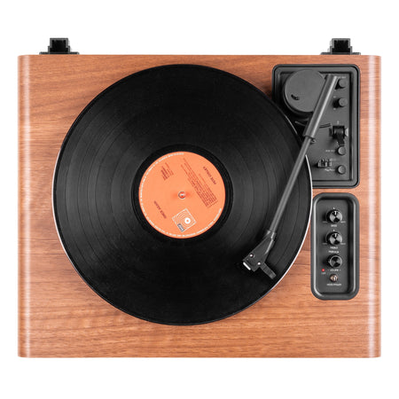 Audizio Laredo - Tocadiscos Premium de Madera con Bluetooth y Altavoces Hi-Fi de 160W - Tempo Shop