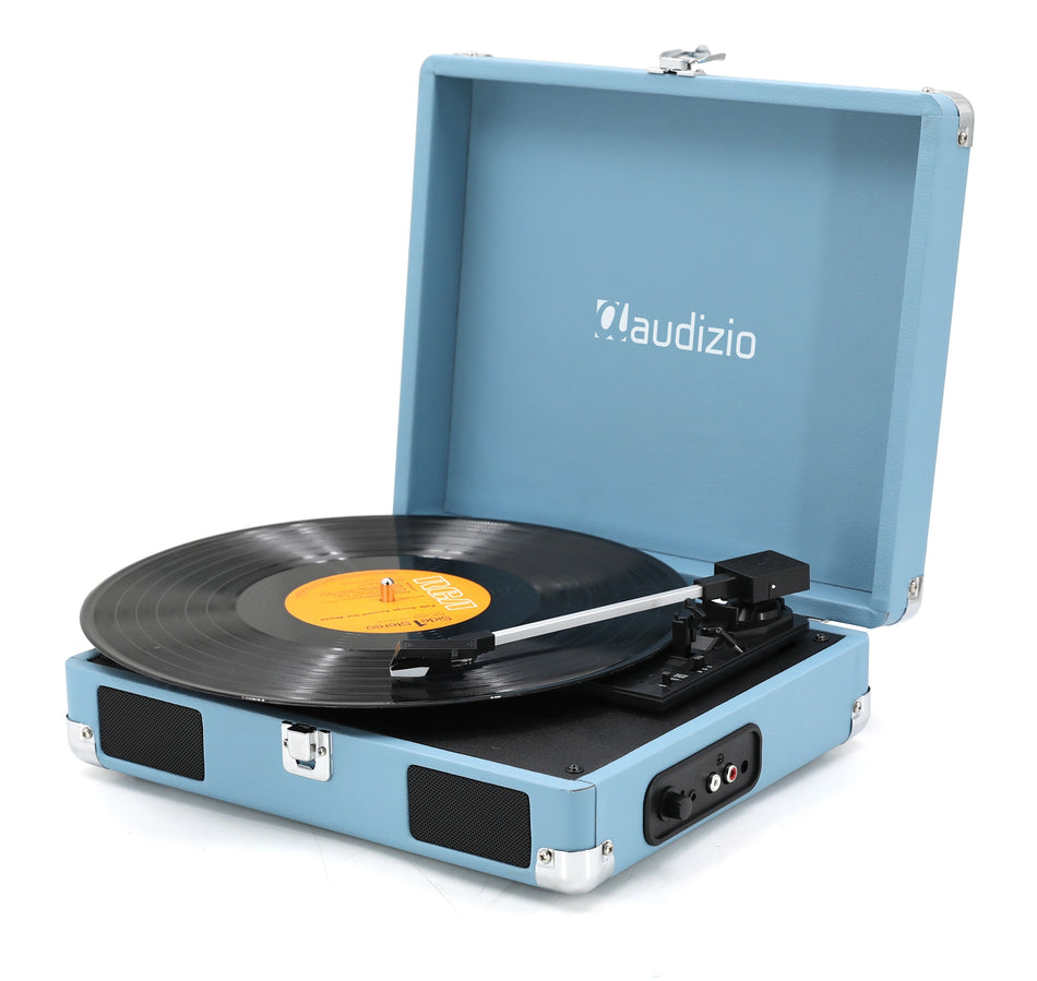 Audizio RP111BL - Portable Briefcase-Style Turntable in Blue