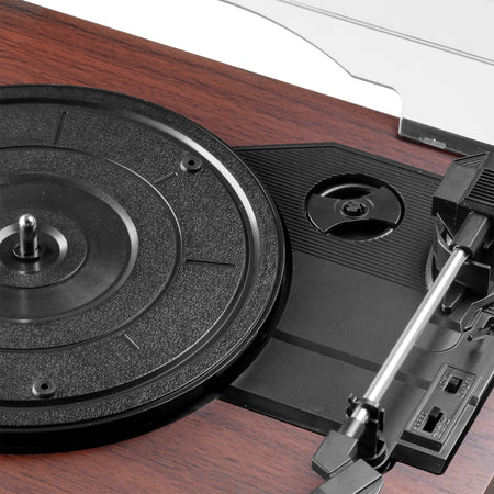 Audizio Reno - Tocadiscos Retro de Madera con Altavoces Estéreo y Bluetooth - Tempo Shop