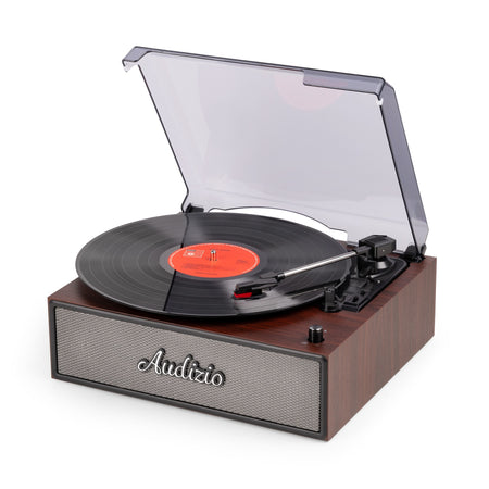 Audizio Reno - Tocadiscos Retro de Madera con Altavoces Estéreo y Bluetooth - Tempo Shop
