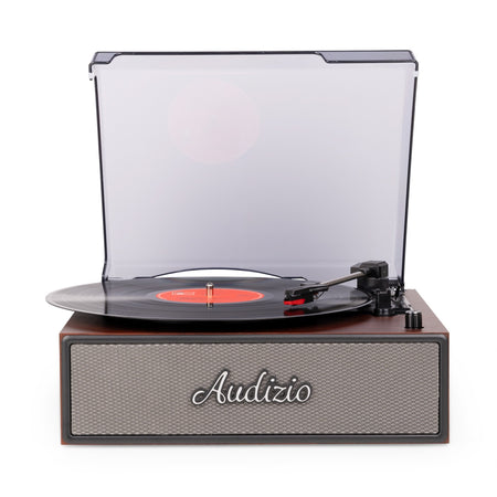 Audizio Reno - Tocadiscos Retro de Madera con Altavoces Estéreo y Bluetooth - Tempo Shop