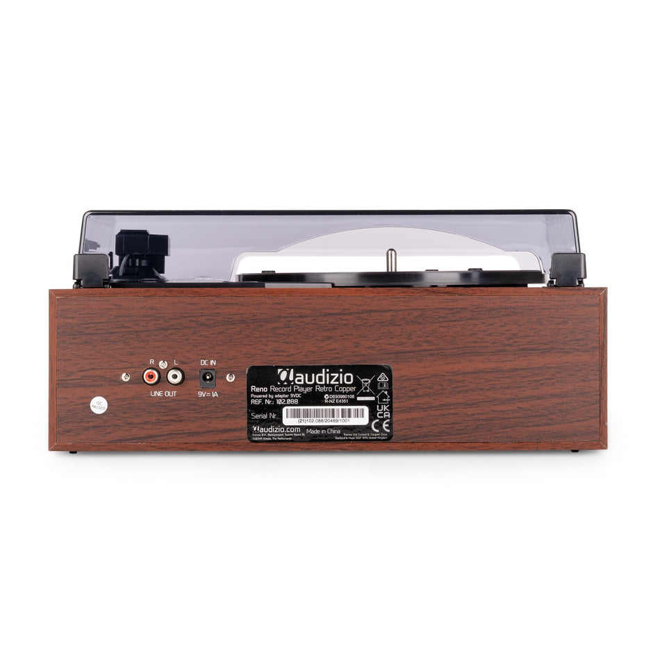 Audizio Reno Retro Cobre - Tocadiscos de Diseño Vintage con Altavoces Estéreo y Bluetooth - Tempo Shop