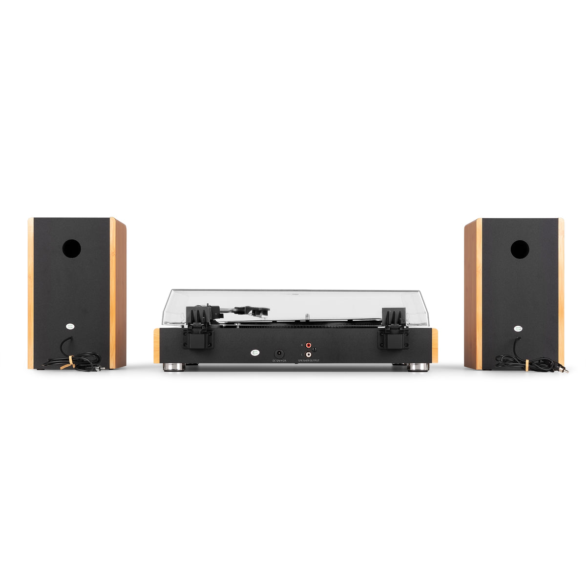 Audizio RP335BB - Tocadiscos Vintage con Altavoces y Bluetooth en Acabado Bambú