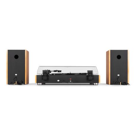Audizio RP335BB - Tocadiscos Vintage con Altavoces y Bluetooth en Acabado Bambú