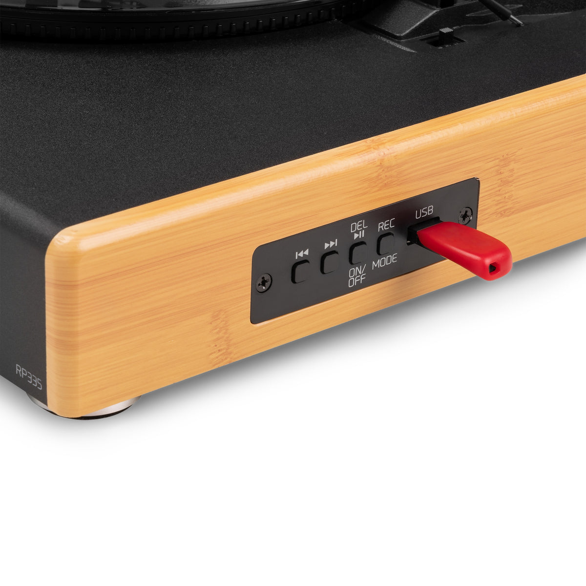 Audizio RP335BB - Tocadiscos Vintage con Altavoces y Bluetooth en Acabado Bambú