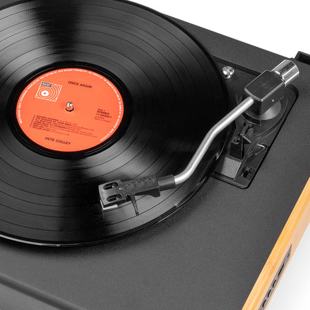 Audizio RP335BB - Tocadiscos Vintage con Altavoces y Bluetooth en Acabado Bambú