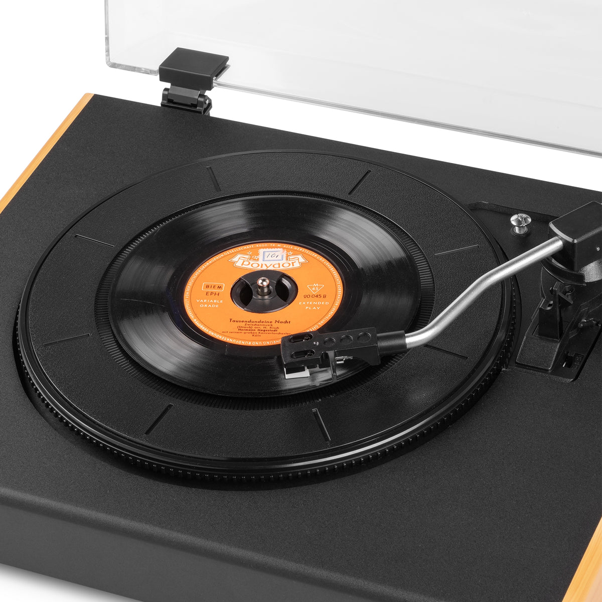 Audizio RP335BB - Tocadiscos Vintage con Altavoces y Bluetooth en Acabado Bambú