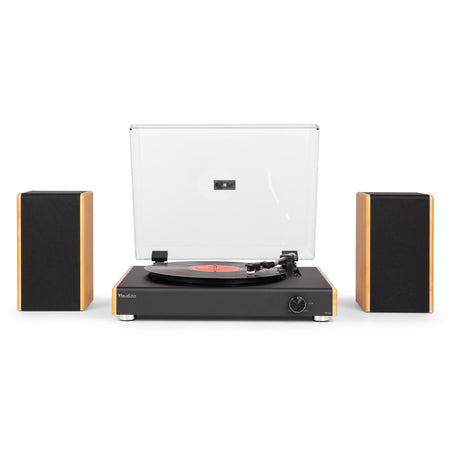 Audizio RP335BB - Tocadiscos Vintage con Altavoces y Bluetooth en Acabado Bambú