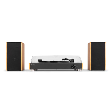 Audizio RP335BB - Tocadiscos Vintage con Altavoces y Bluetooth en Acabado Bambú