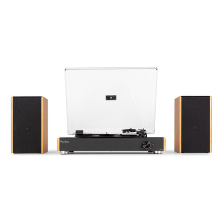 Audizio RP335BB - Tocadiscos Vintage con Altavoces y Bluetooth en Acabado Bambú