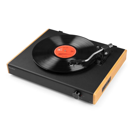 Audizio RP335BB - Tocadiscos Vintage con Altavoces y Bluetooth en Acabado Bambú