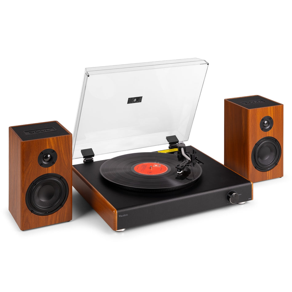 Audizio RP337W - Tocadiscos Vintage con Altavoces Bluetooth Inalámbricos y Batería Recargable - Tempo Shop