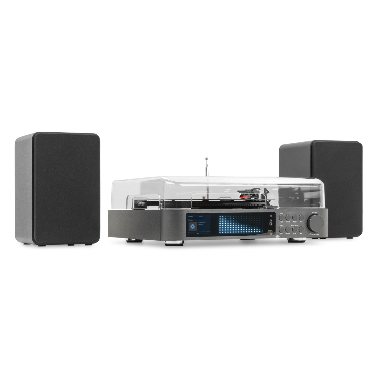 Audizio Norfolk - Tocadiscos de Alta Fidelidad con Altavoces Estéreo y Sintonizador DAB+ - Tempo Shop