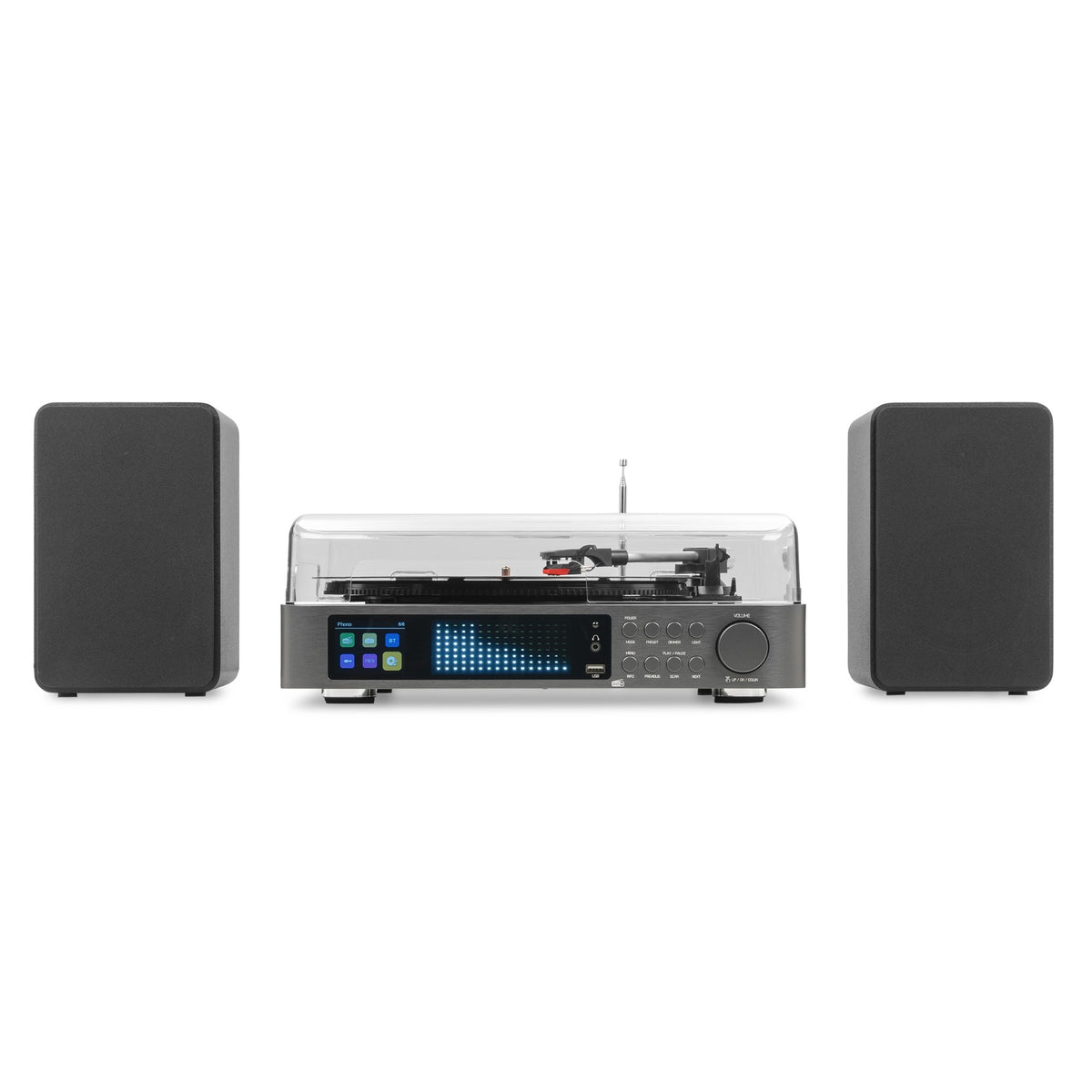 Audizio Norfolk - Tocadiscos de Alta Fidelidad con Altavoces Estéreo y Sintonizador DAB+ - Tempo Shop