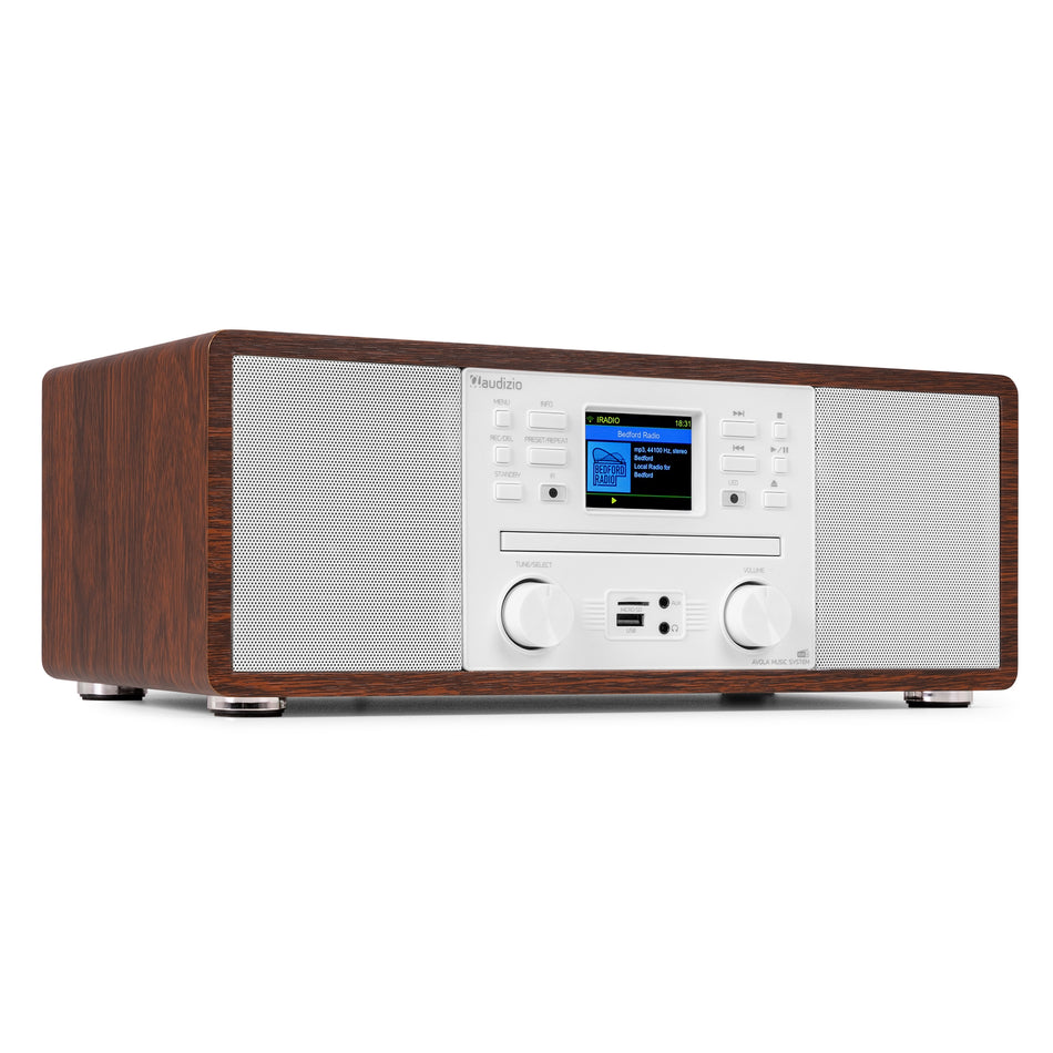Audizio Avola - Sistema de Música Digital Todo en Uno con CD, Bluetooth y Radio por Internet