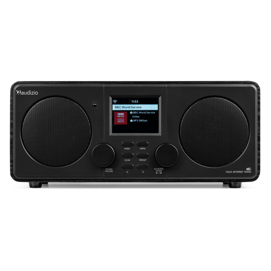 Audizio Foza - Internet Stereo Radio with Wi-Fi, DAB+, FM and Bluetooth in Black