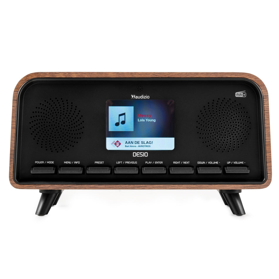 Audizio Desio - DAB+ Digital Radio with Bluetooth and Retro Design in Dark Wood