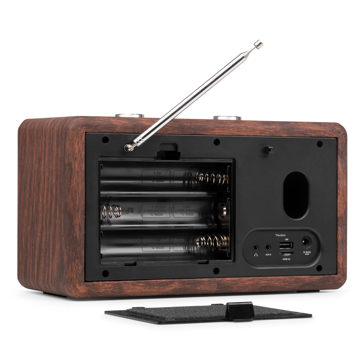 Audizio Tune60 - Radio portátil DAB+ y FM de diseño retro en madera oscura con Bluetooth - Tempo Shop