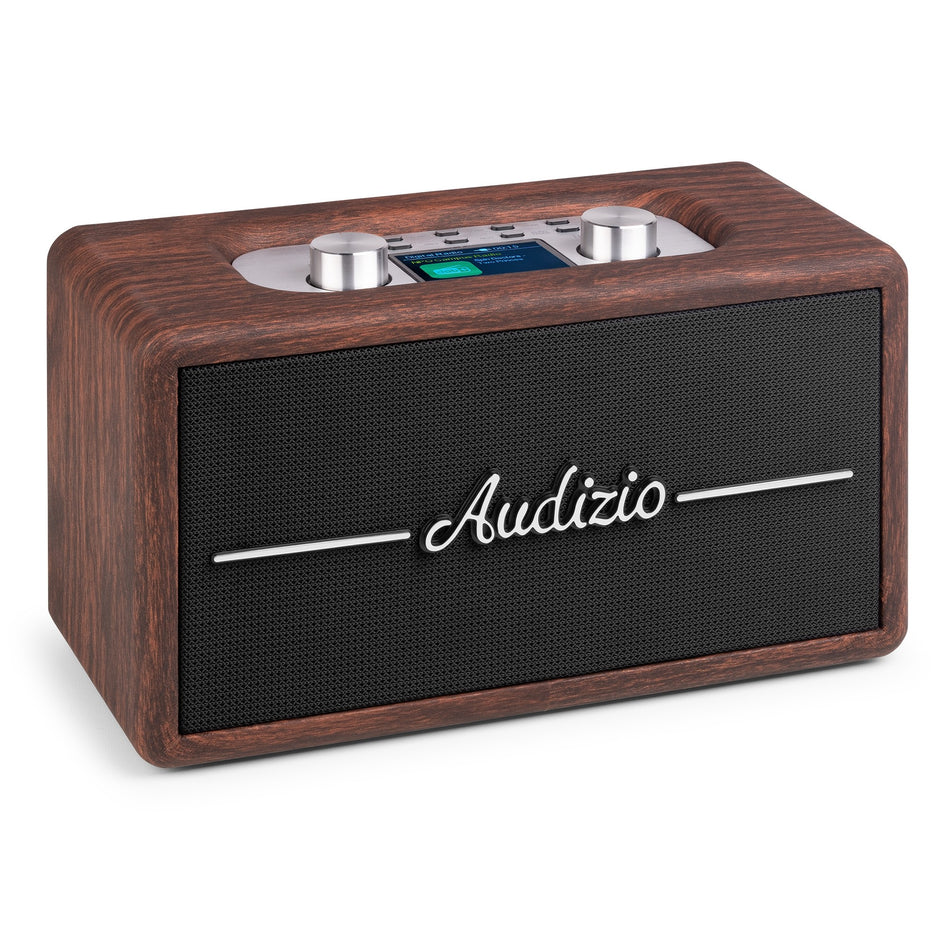 Audizio Tune60 - Radio portátil DAB+ y FM de diseño retro en madera oscura con Bluetooth - Tempo Shop